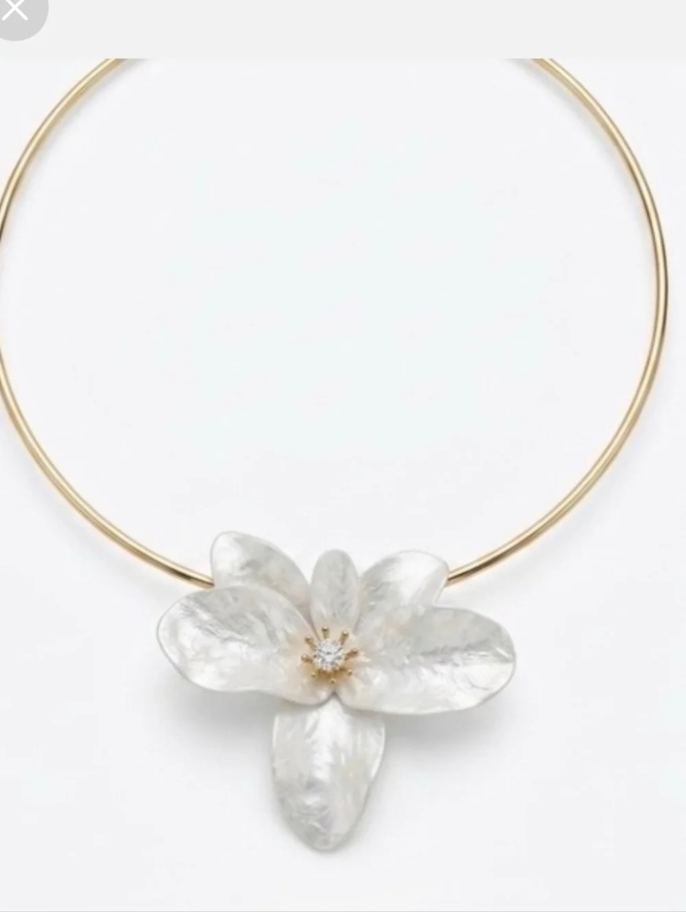 🤍▪️Piper K▪️ Cubic Zorconia Elegant White Flower Collar Choker  Orchid Necklace